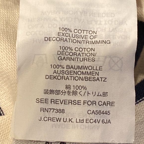 J. Crew top white Blue Striped Long Sleeve Shirt Embroidered red lips kisses M - Picture 8 of 12